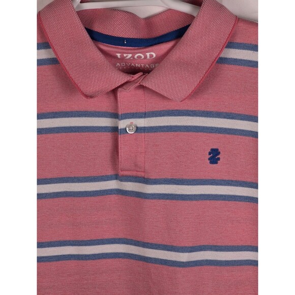 IZOD Mens XL Pink Advantage Performance Short Sleeve Shirt - Picture 2 of 8